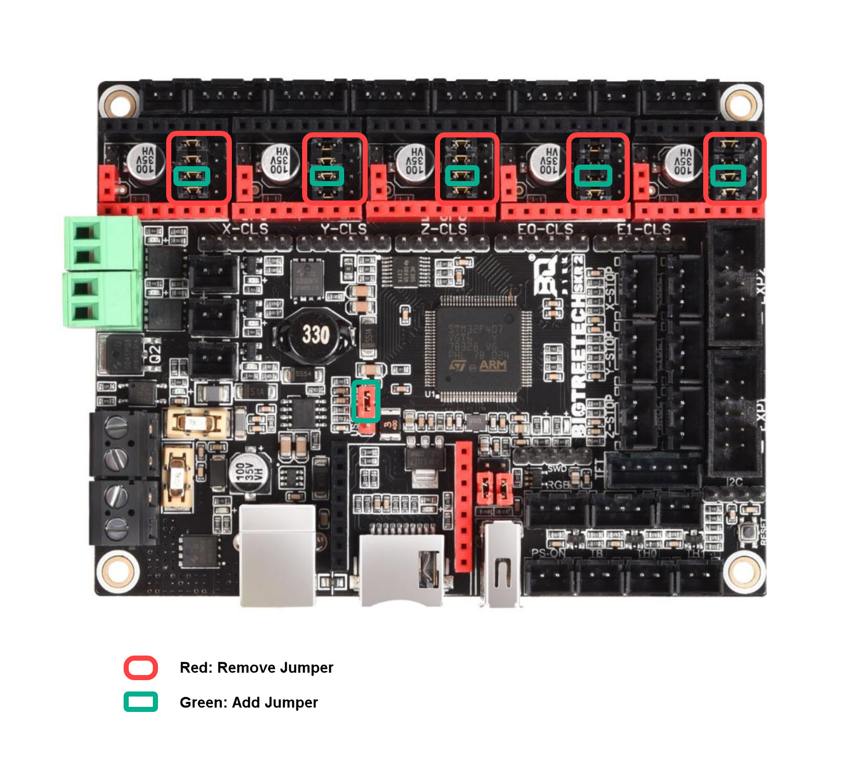 SKR2 - MCU X/Y/E Wiring