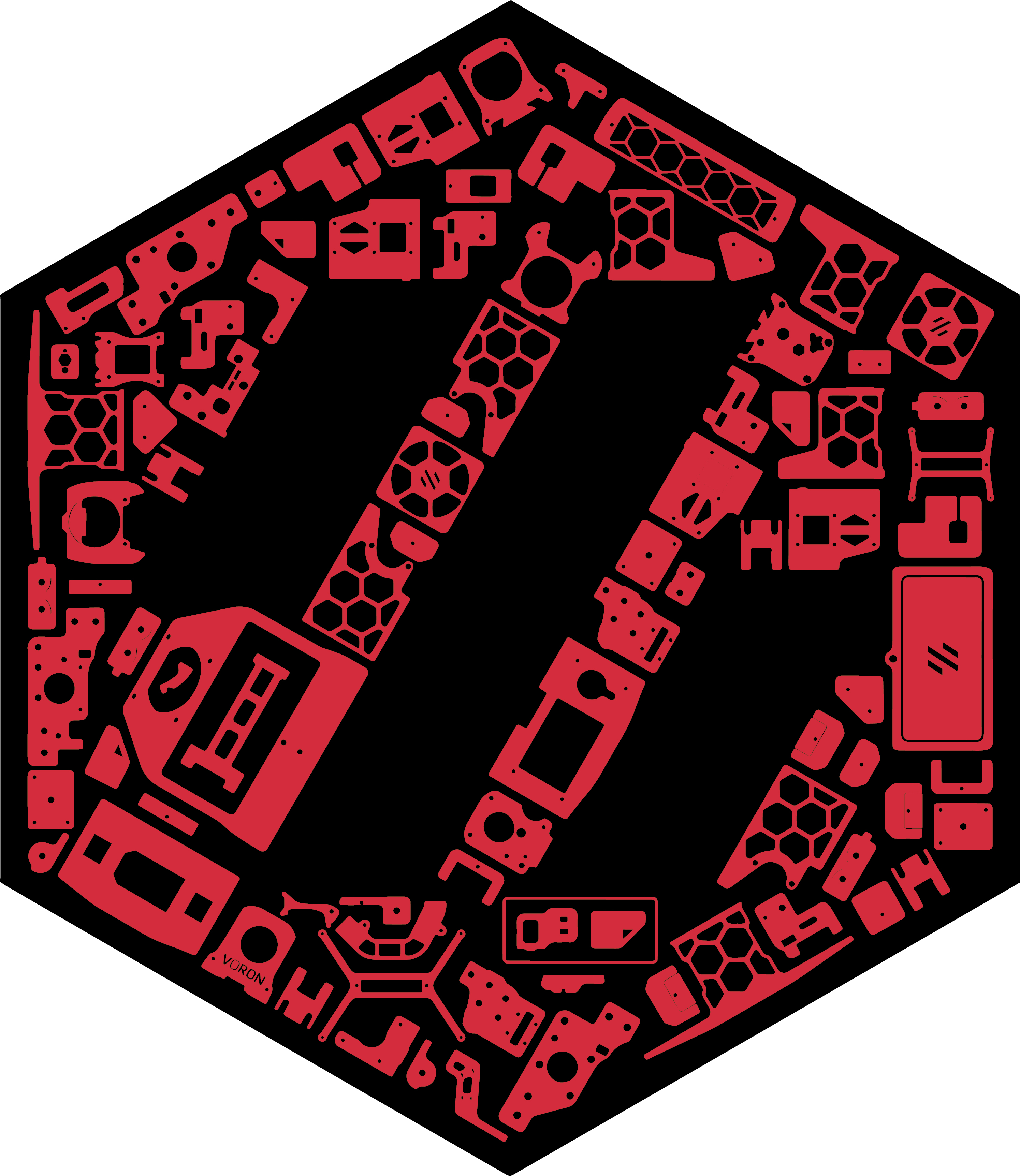 Voron2.4 1Color WithOut Logo Outline With Silhouette